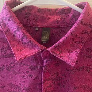 Adidas Ultimate365 Textured Polo Shirt Mens M Pink Lightweight Golf Tennis